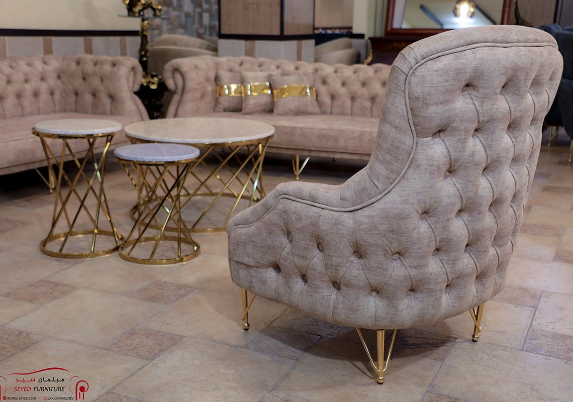 مبل چستر یونانی پایه استیل