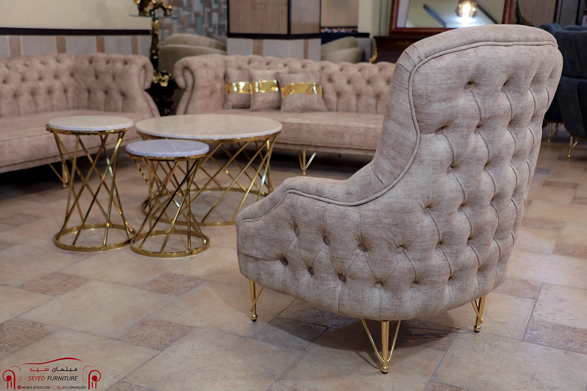 مبل چستر یونانی پایه استیل